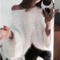 Soild Loose Cashmere Sweater O-neck Flare Sleeve Plus Size Women Sweaters And Pullovers Casual Winte