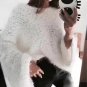 Soild Loose Cashmere Sweater O-neck Flare Sleeve Plus Size Women Sweaters And Pullovers Casual Winte