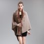 Autumn Women Cashmere Sweaters Knitted Cardigan Fake Fox Fur Collar Poncho and Capes Feminino Winter