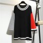 Plus size XL-5XL Lady Knitted Tops Autumn Winter New Women Clothing Casual Loose Patchwork Pullovers