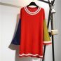 Plus size XL-5XL Lady Knitted Tops Autumn Winter New Women Clothing Casual Loose Patchwork Pullovers