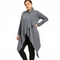 Knitted Sweater Women 2017 Plus Size One Button Asymmetrical Cardigan New Women Tops Gray Casual Aut
