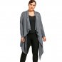 Knitted Sweater Women 2017 Plus Size One Button Asymmetrical Cardigan New Women Tops Gray Casual Aut