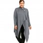 Knitted Sweater Women 2017 Plus Size One Button Asymmetrical Cardigan New Women Tops Gray Casual Aut