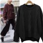 Autumn O-Neck Knitted Sweater Long-Sleeved Solid Color Sweater Plus Size Women Thick Warm Blusas De