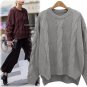 Autumn O-Neck Knitted Sweater Long-Sleeved Solid Color Sweater Plus Size Women Thick Warm Blusas De