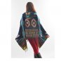 New Batwing Sleeve Big Plus Size Vintage Geometry Print Women Sweater Cape Lady Top Cardigan Tunic W