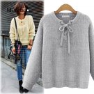 Merched Casual Loose Brief O-Neck Women Sweater Autumn Streetwear Knitted Long Sleeve Pullover Winte