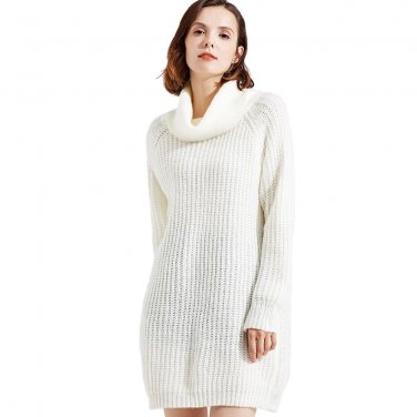 High Quality Women Oversized Sweater 2017 New Fashion Solid Color Knitted Pullovers Plus Size Turtle