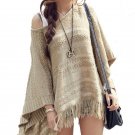 Plus Size Womens Capes And Ponchoes Loose Women Sweaters Pullovers 2016 Autumn Spring Knitted Shawl 