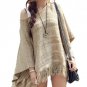 Plus Size Womens Capes And Ponchoes Loose Women Sweaters Pullovers 2016 Autumn Spring Knitted Shawl 
