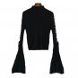 New Casual Spring Autumn Women Sweaters Flare Long Sleeve Turtleneck Knitted Female Slim Elastic Pul