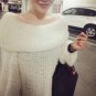 Plus Size Sexy Women Sweater Slash Neck Off Shoulder Loose Long Sleeve Pink Loose Women Knitted Swea