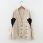 Autumn Cardigans Women Plus Size V-neck Casual Double Breasted Sweaters KKFY61