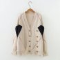 Autumn Cardigans Women Plus Size V-neck Casual Double Breasted Sweaters KKFY61