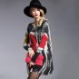Autumn Winter High Quality Slash Neck Women Printing Pullover Long Style Sweater Dress Plus Size Loo