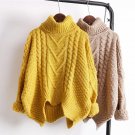 Try Everything Warm Turtleneck Sweater Women Plus Size Mohair Cable Coarse Knitted Sweater Batwing S