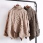Try Everything Warm Turtleneck Sweater Women Plus Size Mohair Cable Coarse Knitted Sweater Batwing S