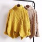 Try Everything Warm Turtleneck Sweater Women Plus Size Mohair Cable Coarse Knitted Sweater Batwing S