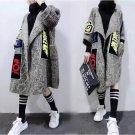 Autumn spring winter loose casual plus size cardigan female 200 medium-long yarn women sweater outer