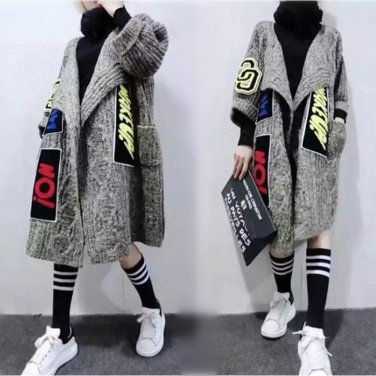 Autumn spring winter loose casual plus size cardigan female 200 medium-long yarn women sweater outer