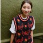 2017 women\'s autumn o neck skull pattern plus size loose sleeveless sweaters female pullover vest k