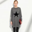 Winter Women\'s Knit Pullover Gray Sweaters Casual Elegant Plus Size O-Neck Female Long-sleeved Long