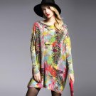 2017 Plus Size Loose Knitwear Women Print Sweater Tops Spring Autumn Long Sleeve Pullovers 3Color