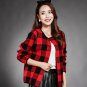 new long sleeve knitted cardigan plaid loose sweater coat plus size
