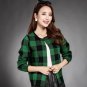 new long sleeve knitted cardigan plaid loose sweater coat plus size