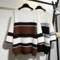 5xl plus big size sweater women spring autumn winter 2017 feminina new thin fashion loose stripe kni
