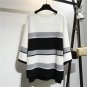 5xl plus big size sweater women spring autumn winter 2017 feminina new thin fashion loose stripe kni