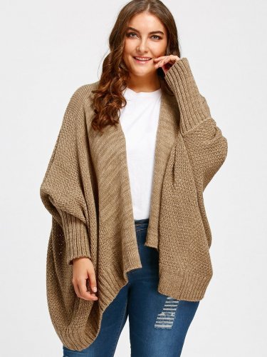 2017 Nextmia Brand Plus Size Scarf Collar Bat wing Sleeve Knit Cardigan Christmas Long Winter Sweate