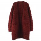 Women cardigan sweater Korean style 2017 autumn and winter female thick yarn loose plus size long de