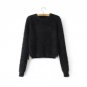 BiSHE 2017 Autumn Women Sweaters and Pullovers Short Solid Lace Up Plus Size Sweater Female Jumper C