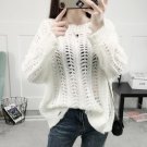 Women thin sweater 2017 spring and autumn cutout sweater pullover female long-sleeve loose teenage g