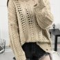 Women thin sweater 2017 spring and autumn cutout sweater pullover female long-sleeve loose teenage g