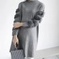 Female Hairy Fur Splicing Long Sleeve Warm Fluffy Sweater Women Dress Winter Long Pullover Femme Kni