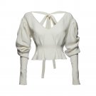 White Puff Sleeve Crop Top