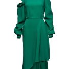 Lantern Sleeve Ruffled Collar Falbala Hollow Women\'s Maxi Dress