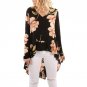 Ruffles Irregular Tops Blouse 2017 Autumn Women Floral Print Long Sleeve Shirt Casual Chiffon Long b
