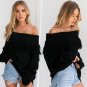 Women Off Shoulder Sweaters Autumn Pullovers Slash Neck Tassels Loose Plus Size Sweater Long Sleeved