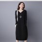 Women Plus Size Loose Dress 2017 Autunm Winter Cotton Sweater O Neck Long Mid Calf Vintage Casual Wa