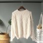 Autumn Winter Women Hairy Fluffy O Neck Tassels Knit Pullover Long Sleeve Thick Warm Female Knitwear