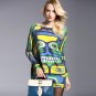High quality Women\'s Winter Dress 2016 New Fashion Wool Sweater Dresses Print Oversized Knitting Pu