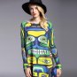 High quality Women\'s Winter Dress 2016 New Fashion Wool Sweater Dresses Print Oversized Knitting Pu