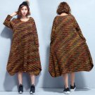 Vintage Plus Size Long Sleeve Winter Dress Women 2017 Casual Oversized Sweater T Shirt Dresses Pocke