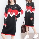 Plus Size Ladies Winter Dress 2017 New Autumn and Winter Sweaters Vestidos Women Long Sleeve Striped