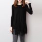 Plus Size Knitwear Tops Tassels Long Sleeve Slim Solid Beading Knitting Blouses Winter Sweater Tops