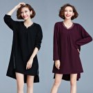 5xl plus big size women clothing 2016 spring autumn winter korean vestidos thin loose black red part